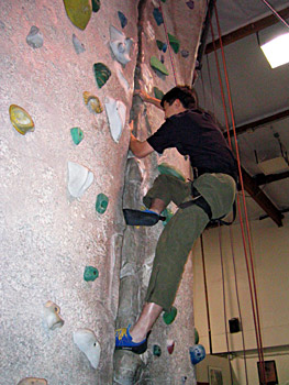 bernard climbing a crack