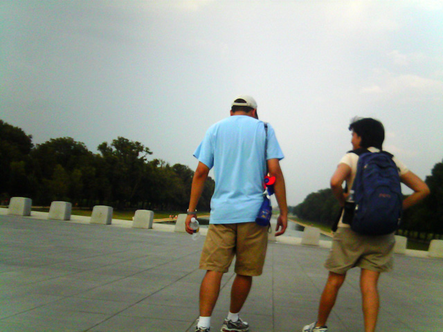 Leaving the Lincoln Memorial