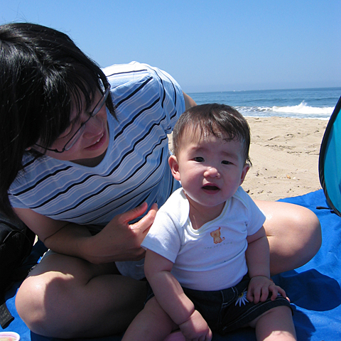 Agnes and Miranda at the Beach