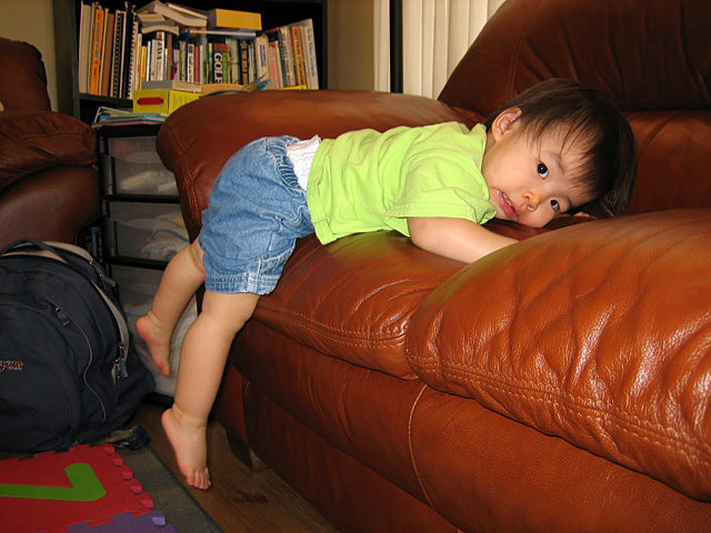 Eleanor Climbing Down