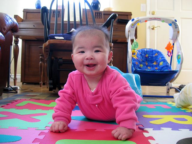 Eleanor Smiling on Her Stomach