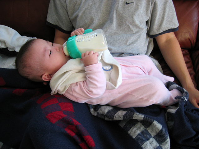 Miranda Holding Her Bottle