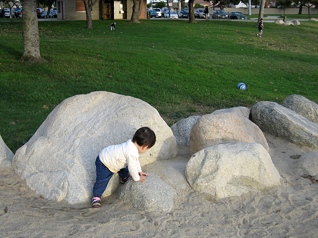 Miranda Climbing over the Rocks