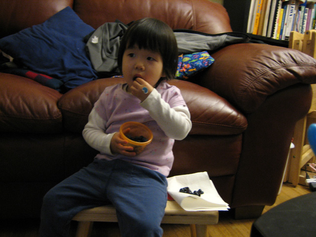 Miranda Eating Blueberries