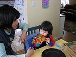 Miranda Eating Pizza