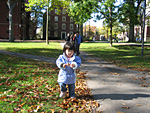 Miranda Kicking through Leaves