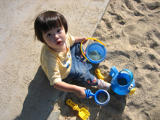 Eleanor Playing in the Sand