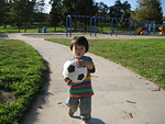 Miranda Holding a Soccer Ball