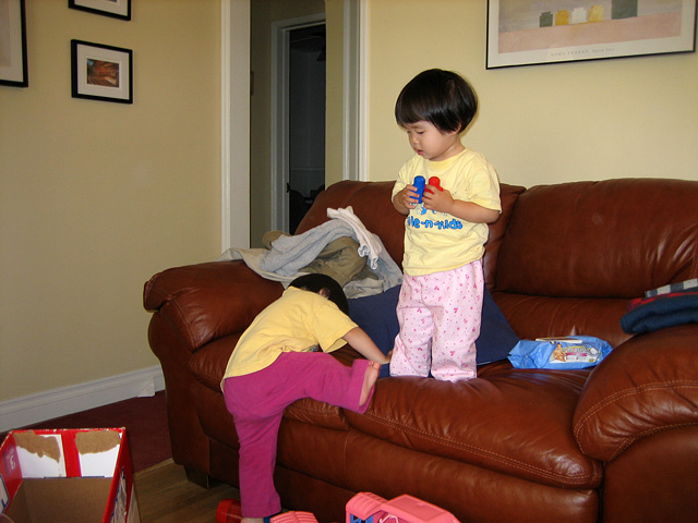 Climbing onto the Sofa