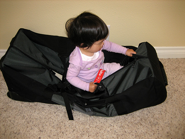 Miranda Playing with the Duffel Bag