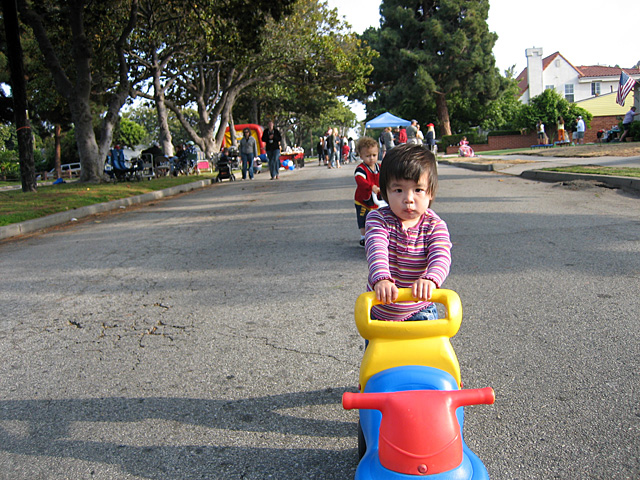 Eleanor Pushing a Different Toy