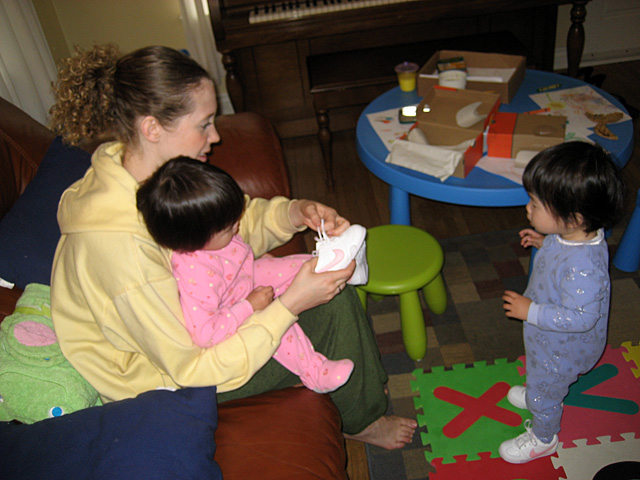 Eleanor Putting on Shoes