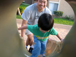 Albert and Eleanor Climbing the Slide