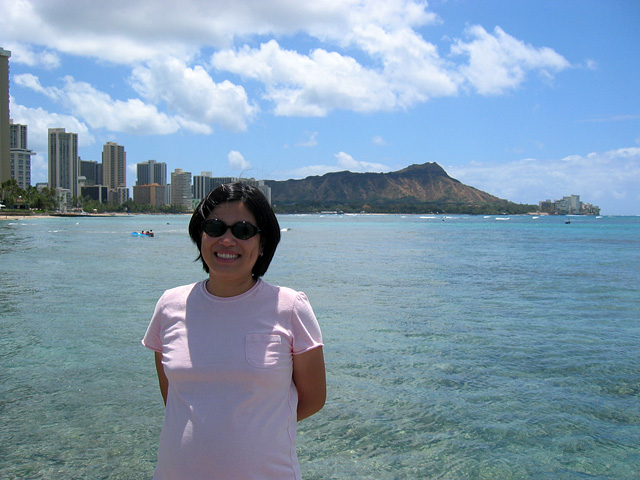 Agnes with a view of Diamondhead