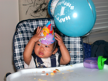 jared with his party hat