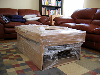 our coffee table, all wrapped up