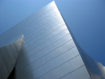a view of the shiny metal exterior